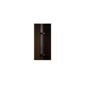 English Elm Bookcase, Curved Mahogany Four Shelf Display Unit Warm Brown Wood Grain Living Room B2769P516566