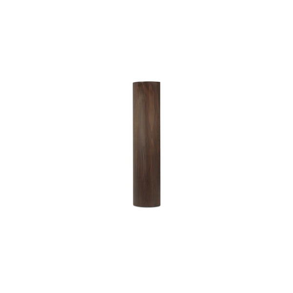 English Elm Bookcase, Curved Mahogany Four Shelf Display Unit Warm Brown Wood Grain Living Room B2769P516566