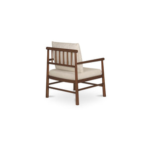 English Elm Accent Chair Solid Sungkai Wood Spindle Back Cream Upholstered Artisan Living Room Seat B2769P516567