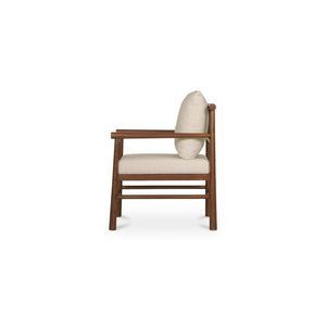 English Elm Accent Chair Solid Sungkai Wood Spindle Back Cream Upholstered Artisan Living Room Seat B2769P516567