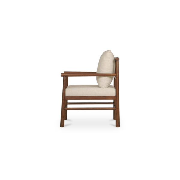 English Elm Accent Chair Solid Sungkai Wood Spindle Back Cream Upholstered Artisan Living Room Seat B2769P516567
