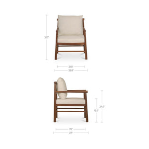 English Elm Accent Chair Solid Sungkai Wood Spindle Back Cream Upholstered Artisan Living Room Seat B2769P516567