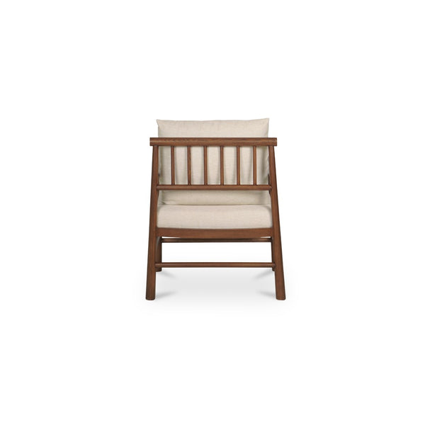 English Elm Accent Chair Solid Sungkai Wood Spindle Back Cream Upholstered Artisan Living Room Seat B2769P516567