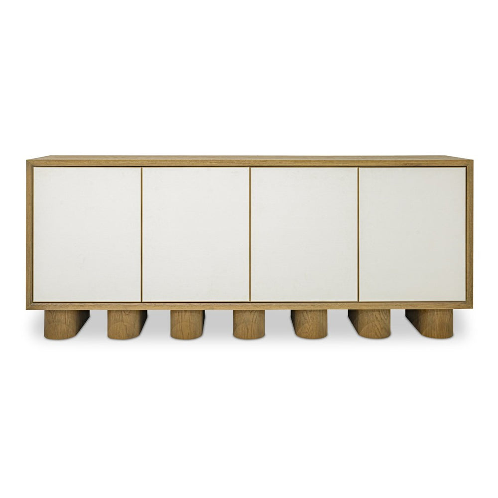 English Elm Sideboard, Oak Frame Shagreen Doors with Antique Gold Trim and Push Open Hardware Free Front B2769P516580