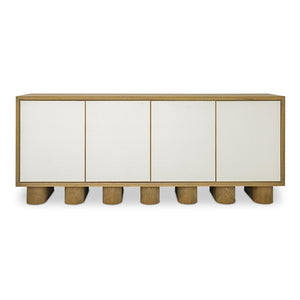 English Elm Sideboard, Oak Frame Shagreen Doors with Antique Gold Trim and Push Open Hardware Free Front B2769P516580