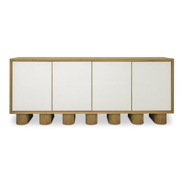 English Elm Sideboard, Oak Frame Shagreen Doors with Antique Gold Trim and Push Open Hardware Free Front B2769P516580