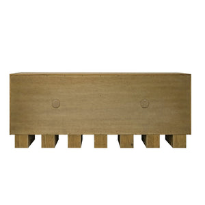 English Elm Sideboard, Oak Frame Shagreen Doors with Antique Gold Trim and Push Open Hardware Free Front B2769P516580