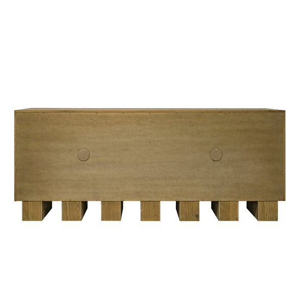 English Elm Sideboard, Oak Frame Shagreen Doors with Antique Gold Trim and Push Open Hardware Free Front B2769P516580