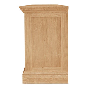 English Elm Sideboard, Wire-brushed Oak Frame with Glass Front Doors and Crown Molding Dining Storage B2769P516581