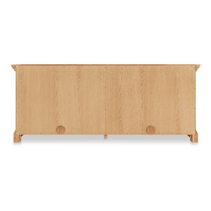 English Elm Sideboard, Wire-brushed Oak Frame with Glass Front Doors and Crown Molding Dining Storage B2769P516581