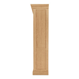 English Elm Cabinet, Solid Oak Glass Front Display Storage with Adjustable Shelves and Natural Finish B2769P516582