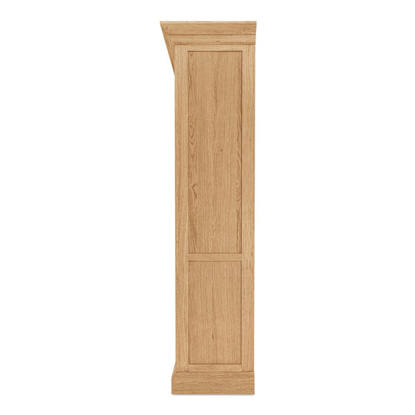 English Elm Cabinet, Solid Oak Glass Front Display Storage with Adjustable Shelves and Natural Finish B2769P516582