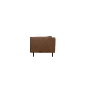 English Elm Sofa, Mid-century Top Grain Leather Three Seat with Tapered Legs for Living Room B2769P516583
