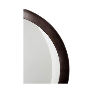 English Elm Mirror, Convex Aluminum Frame Blackened Bronze Finish Modernist Wall Accent Piece B2769P523622