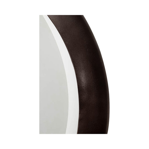English Elm Mirror, Convex Aluminum Frame Blackened Bronze Finish Modernist Wall Accent Piece B2769P523622