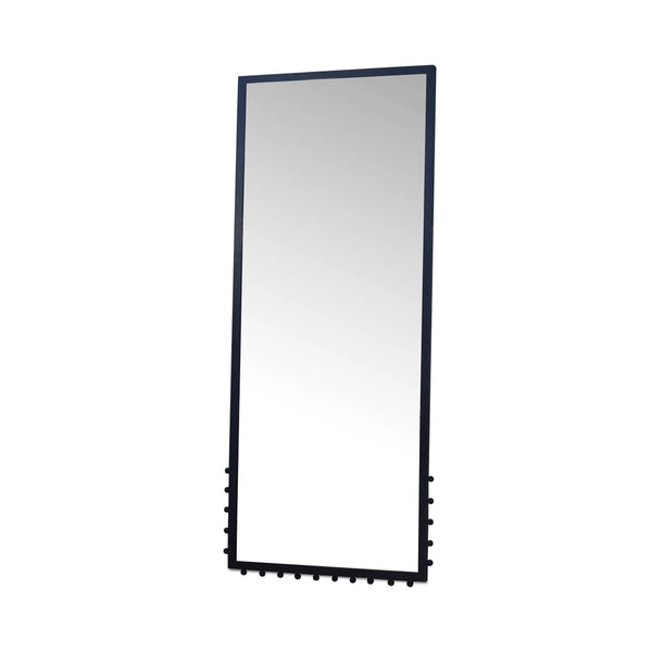 English Elm Full Length Iron Frame Floor Mirror with Neoclassical Finial for Bedroom Dressing B2769P523676