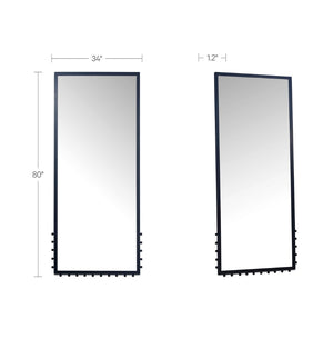 English Elm Full Length Iron Frame Floor Mirror with Neoclassical Finial for Bedroom Dressing B2769P523676