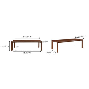 English Elm Dining Table Solid White Ash Rectangular Seats Eight Walnut Stain Rounded Edges B2769P523681