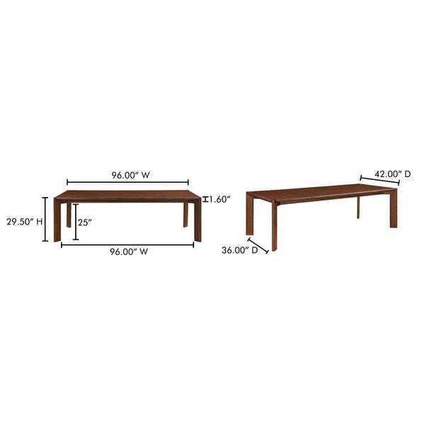 English Elm Dining Table Solid White Ash Rectangular Seats Eight Walnut Stain Rounded Edges B2769P523681