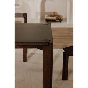 English Elm Dining Table Solid White Ash Rectangular Seats Eight Walnut Stain Rounded Edges B2769P523681