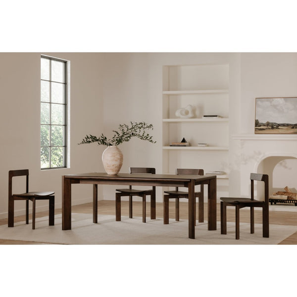 English Elm Dining Table Solid White Ash Rectangular Seats Eight Walnut Stain Rounded Edges B2769P523681