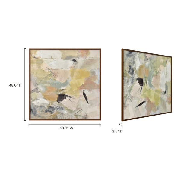 English Elm Framed Abstract Canvas Wall Art Soft Pastel Acrylic Painting for Living Room Decor B2769P523691