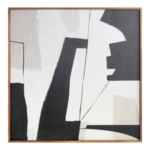 English Elm Framed Abstract Geometric Canvas Art Warm Ochre Tones Gallery Wall Living Room B2769P523693