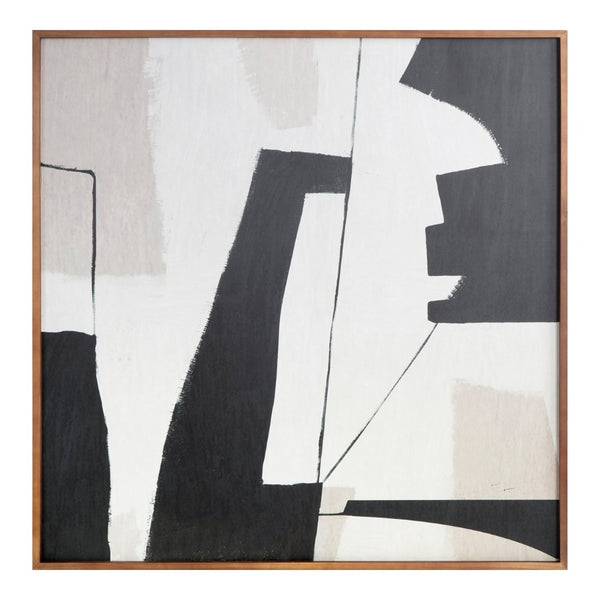 English Elm Framed Abstract Geometric Canvas Art Warm Ochre Tones Gallery Wall Living Room B2769P523693