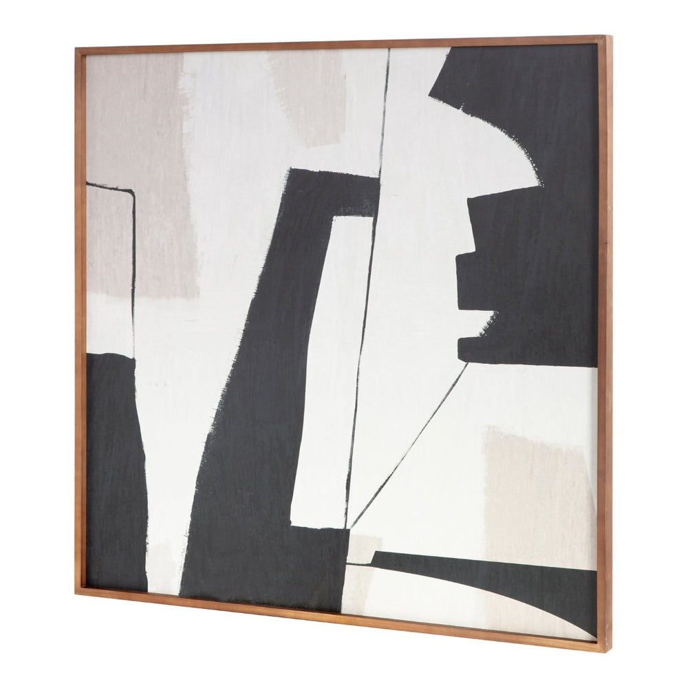 English Elm Framed Abstract Geometric Canvas Art Warm Ochre Tones Gallery Wall Living Room B2769P523693