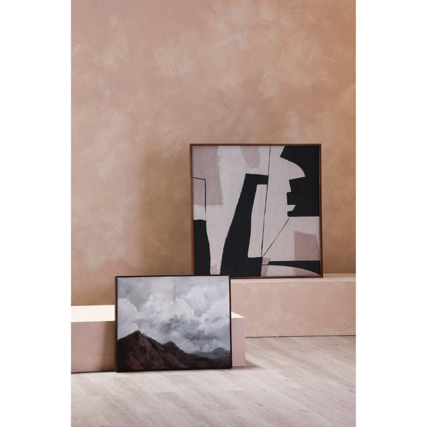 English Elm Framed Abstract Geometric Canvas Art Warm Ochre Tones Gallery Wall Living Room B2769P523693
