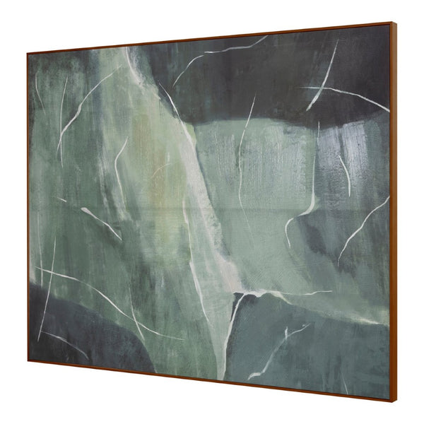 English Elm Framed Large Format Canvas Wall Art Rich Green Tones Gallery Ready Living Room Decor Verdant Palette B2769P523694