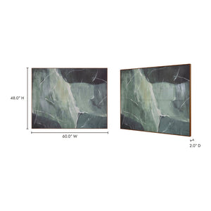 English Elm Framed Large Format Canvas Wall Art Rich Green Tones Gallery Ready Living Room Decor Verdant Palette B2769P523694