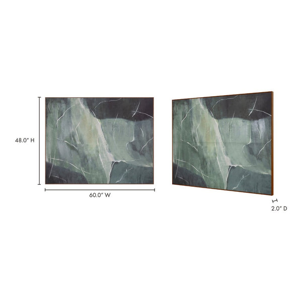 English Elm Framed Large Format Canvas Wall Art Rich Green Tones Gallery Ready Living Room Decor Verdant Palette B2769P523694