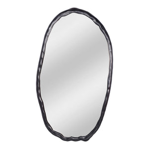 English Elm Wall Mirror Oval Aluminum Frame with Textured Matte Finish for Modern Living Spaces Black B2769P523702