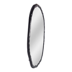 English Elm Wall Mirror Oval Aluminum Frame with Textured Matte Finish for Modern Living Spaces Black B2769P523702