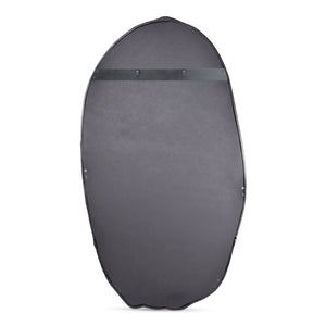 English Elm Wall Mirror Oval Aluminum Frame with Textured Matte Finish for Modern Living Spaces Black B2769P523702