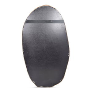 English Elm Wall Mirror Oval Aluminum Frame with Textured Matte Finish for Modern Living Spaces Gold B2769P523703