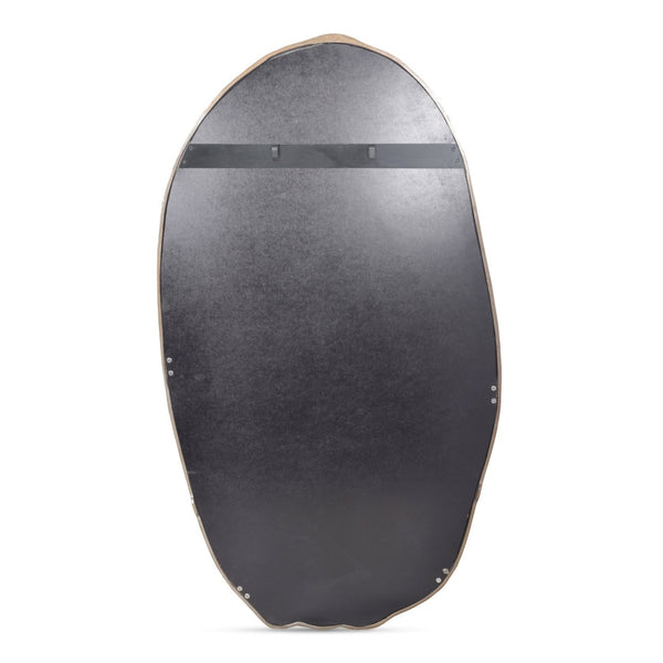 English Elm Wall Mirror Oval Aluminum Frame with Textured Matte Finish for Modern Living Spaces Gold B2769P523703