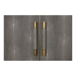 English Elm Sideboard Art Deco Shagreen Vegan Leather with Antique Gold Legs for Dining Rooms B2769P523708