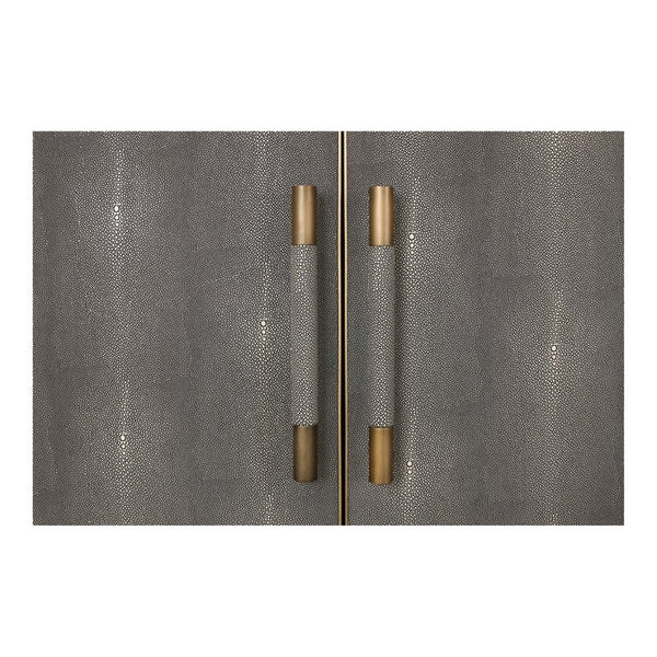 English Elm Sideboard Art Deco Shagreen Vegan Leather with Antique Gold Legs for Dining Rooms B2769P523708