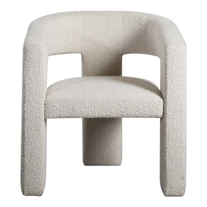 English Elm Armchair, Sculptural Boucle Upholstered Accent Seat for Modern Living Room Decor B2769P523713