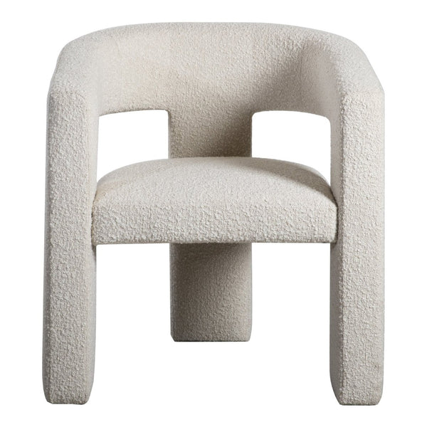 English Elm Armchair, Sculptural Boucle Upholstered Accent Seat for Modern Living Room Decor B2769P523713