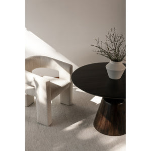 English Elm Armchair, Sculptural Boucle Upholstered Accent Seat for Modern Living Room Decor B2769P523713