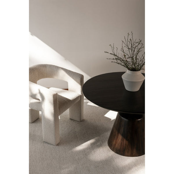 English Elm Armchair, Sculptural Boucle Upholstered Accent Seat for Modern Living Room Decor B2769P523713