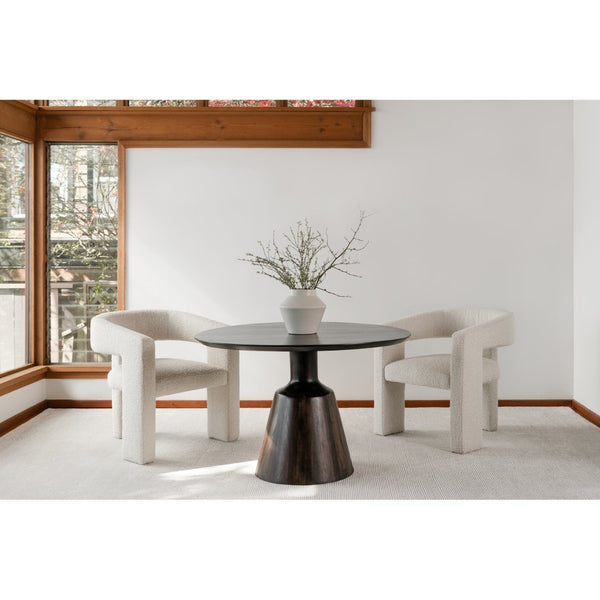 English Elm Armchair, Sculptural Boucle Upholstered Accent Seat for Modern Living Room Decor B2769P523713