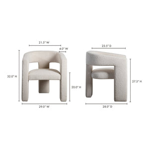 English Elm Armchair, Sculptural Boucle Upholstered Accent Seat for Modern Living Room Decor B2769P523713