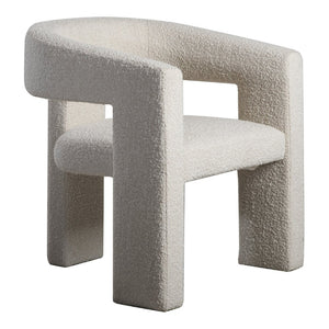 English Elm Armchair, Sculptural Boucle Upholstered Accent Seat for Modern Living Room Decor B2769P523713