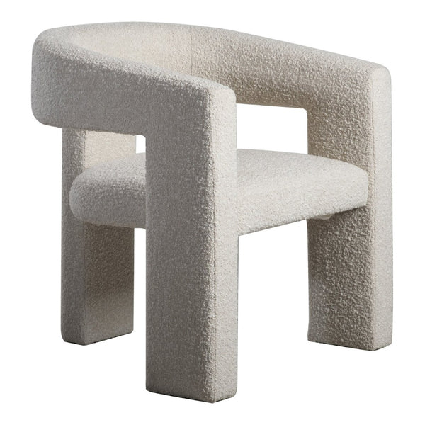 English Elm Armchair, Sculptural Boucle Upholstered Accent Seat for Modern Living Room Decor B2769P523713