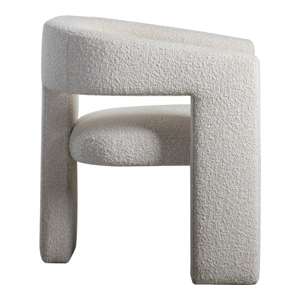 English Elm Armchair, Sculptural Boucle Upholstered Accent Seat for Modern Living Room Decor B2769P523713