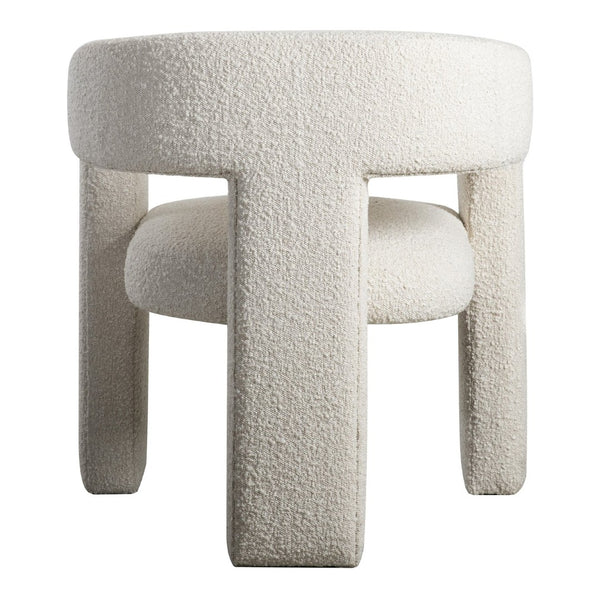 English Elm Armchair, Sculptural Boucle Upholstered Accent Seat for Modern Living Room Decor B2769P523713
